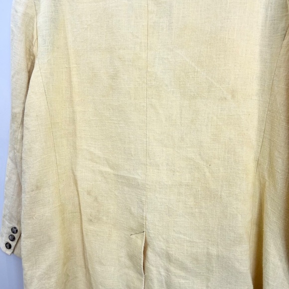 Vintage JAX Sport Vancouver 100% ramie butter yellow summer blazer jacket L - Picture 8 of 16